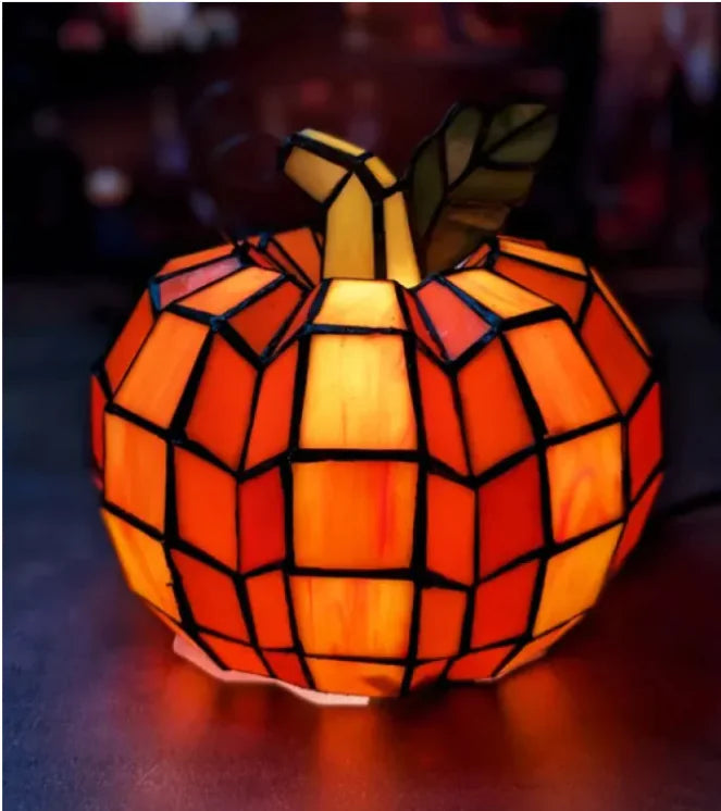 AutumnGlow Tiffany Style Pumpkin Lamp