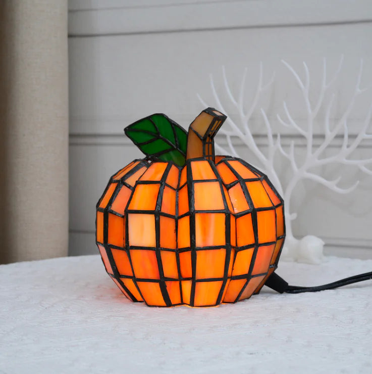 AutumnGlow Tiffany Style Pumpkin Lamp